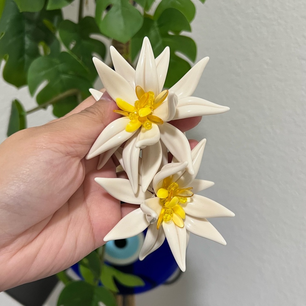 ZARA Beaded Flower Earrings